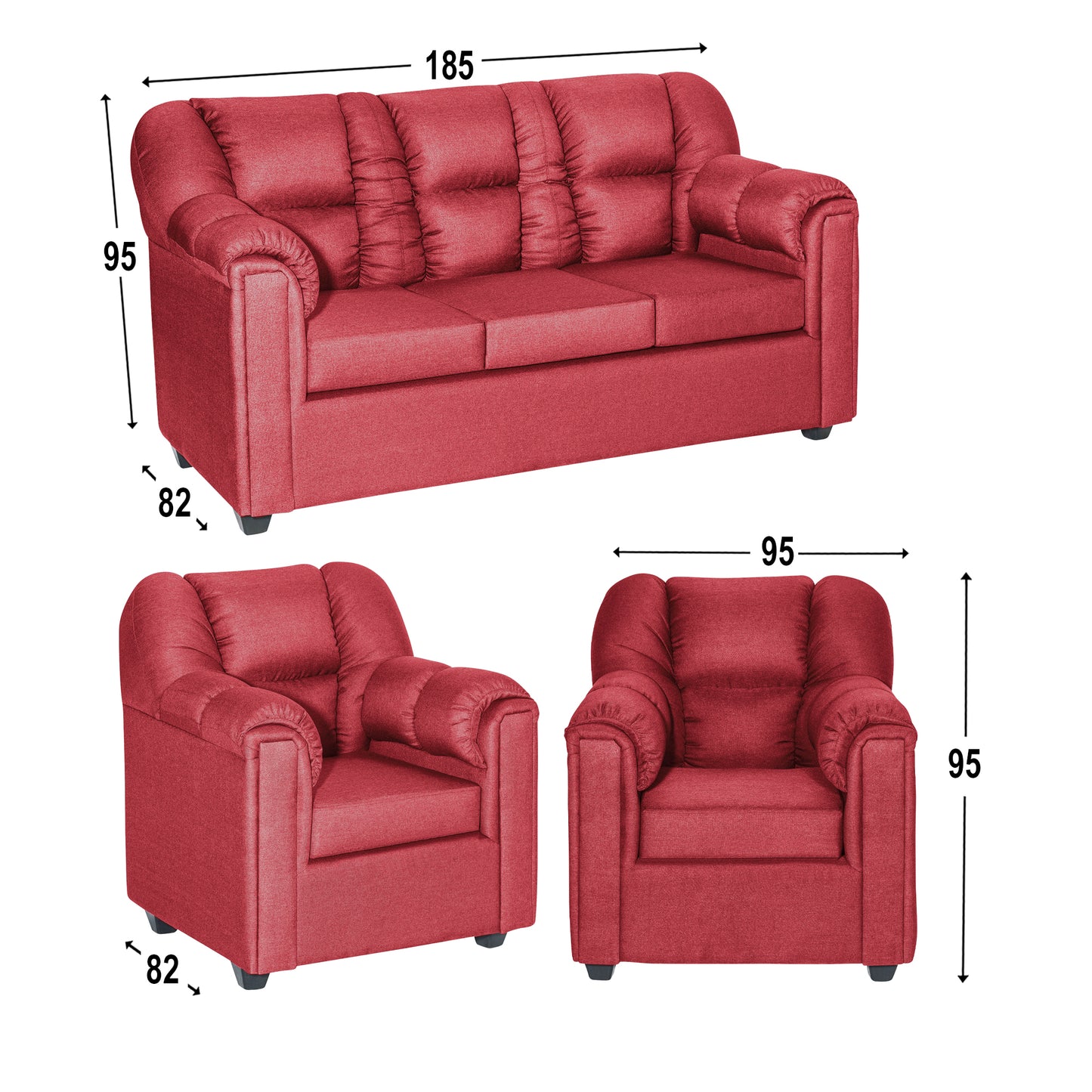 Sofa Living Bronco - Burdeo