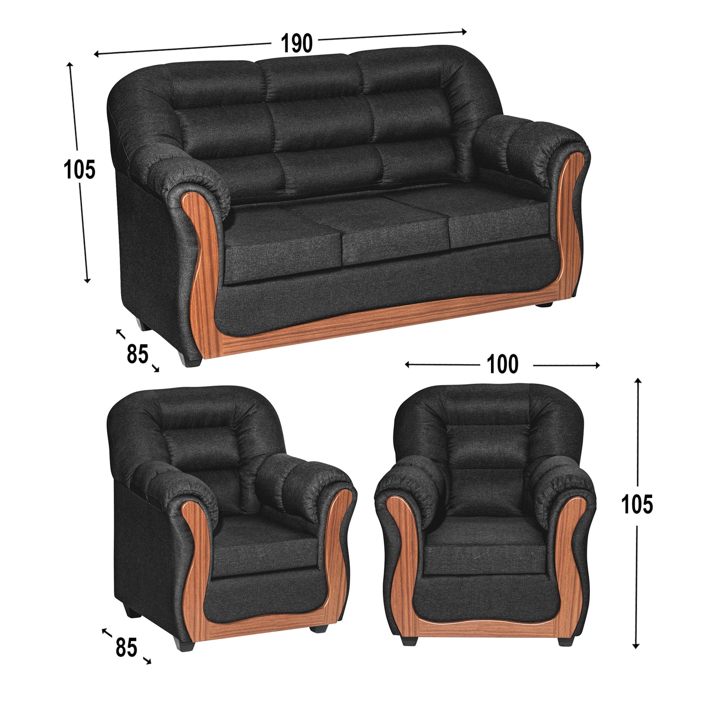 Sofa Living Cheyenne - Negro