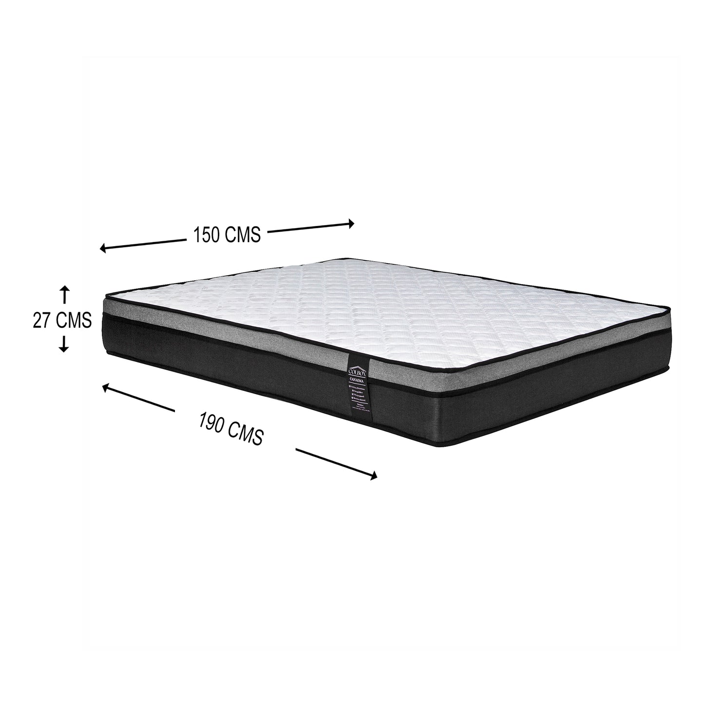 Cama Europea Atenas + Colchón Canaima 2 Plazas Negro_Fabrica_de_espuma_en_Santiago