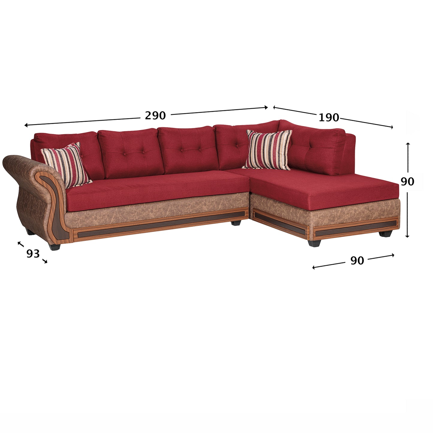 Sofa Seccional Capri - Burdeo