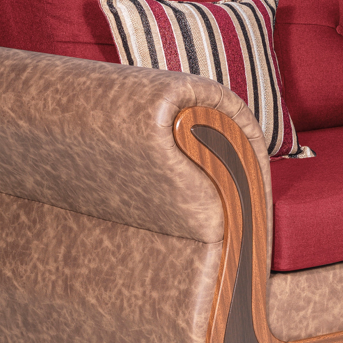 Sofa Seccional Capri - Burdeo