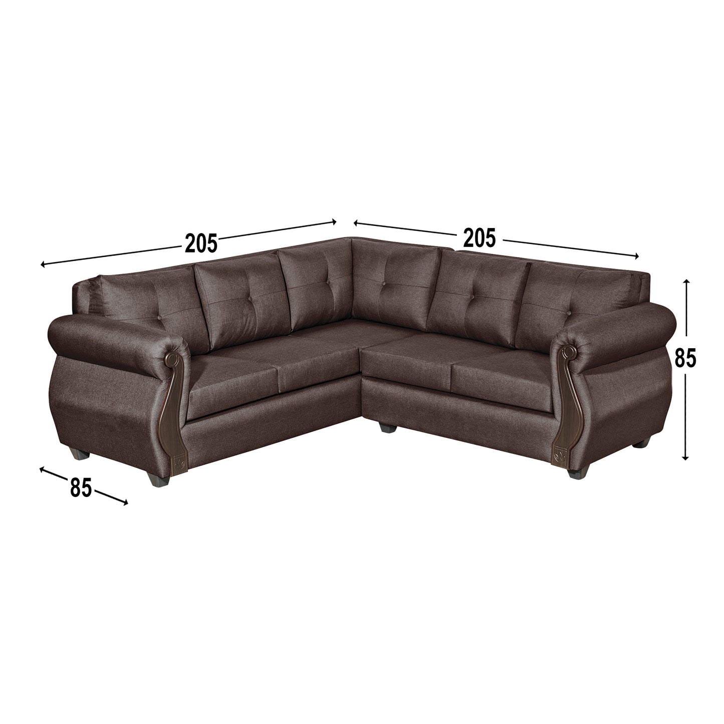 Sofa Seccional Corsa - Chocolate