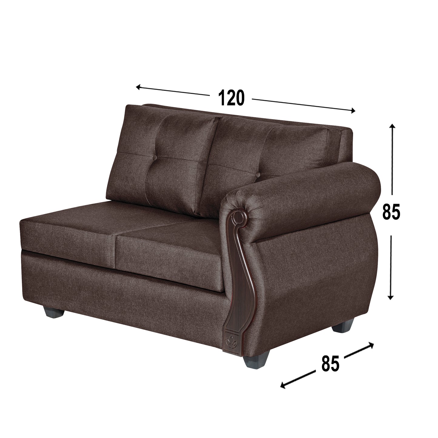Sofa Seccional Corsa - Chocolate