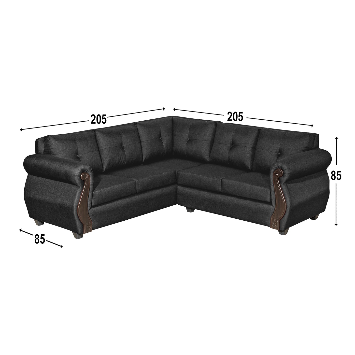 Sofa Seccional Corsa - Negro