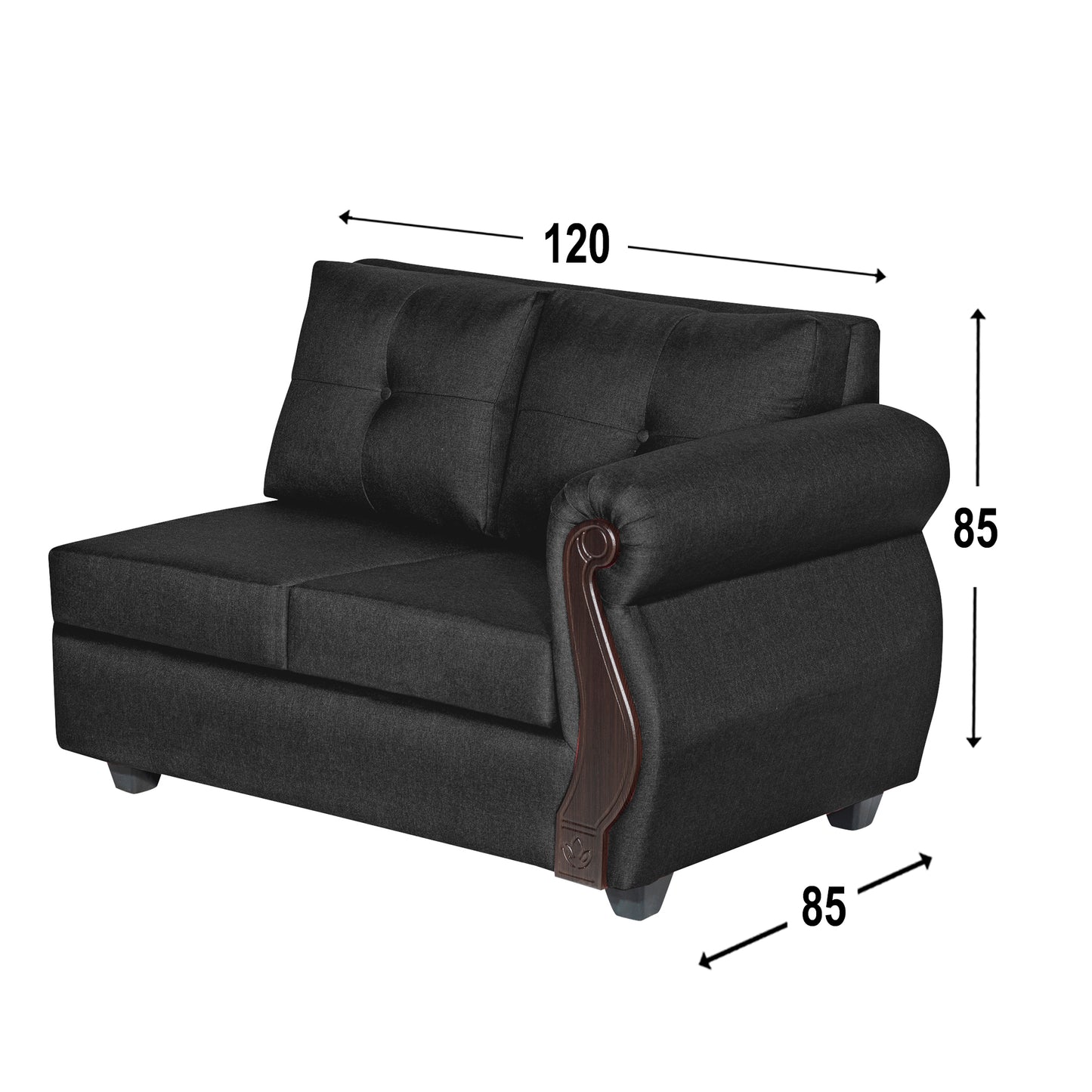 Sofa Seccional Corsa - Negro