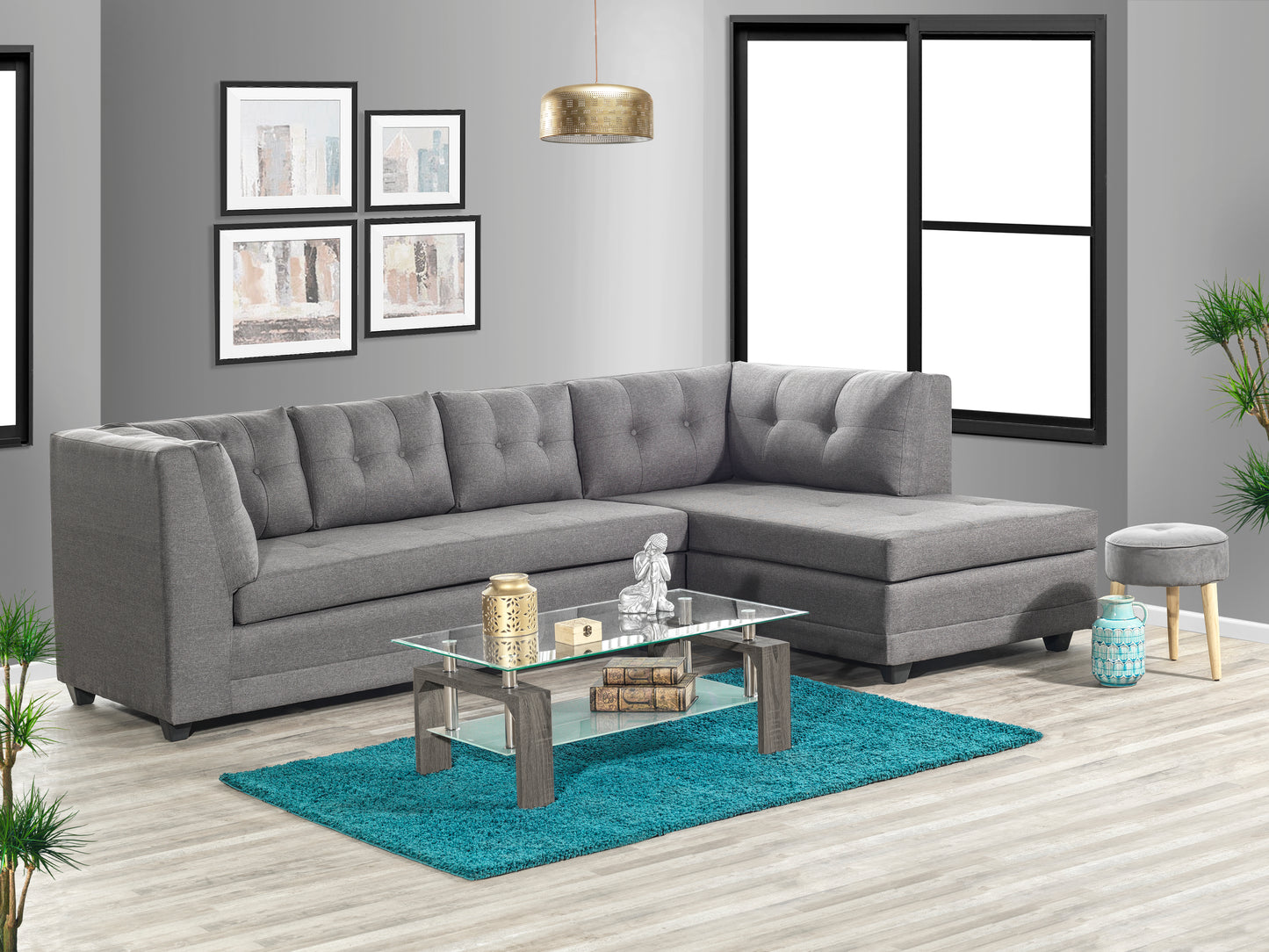 Sofa Seccional Malibu - Gris