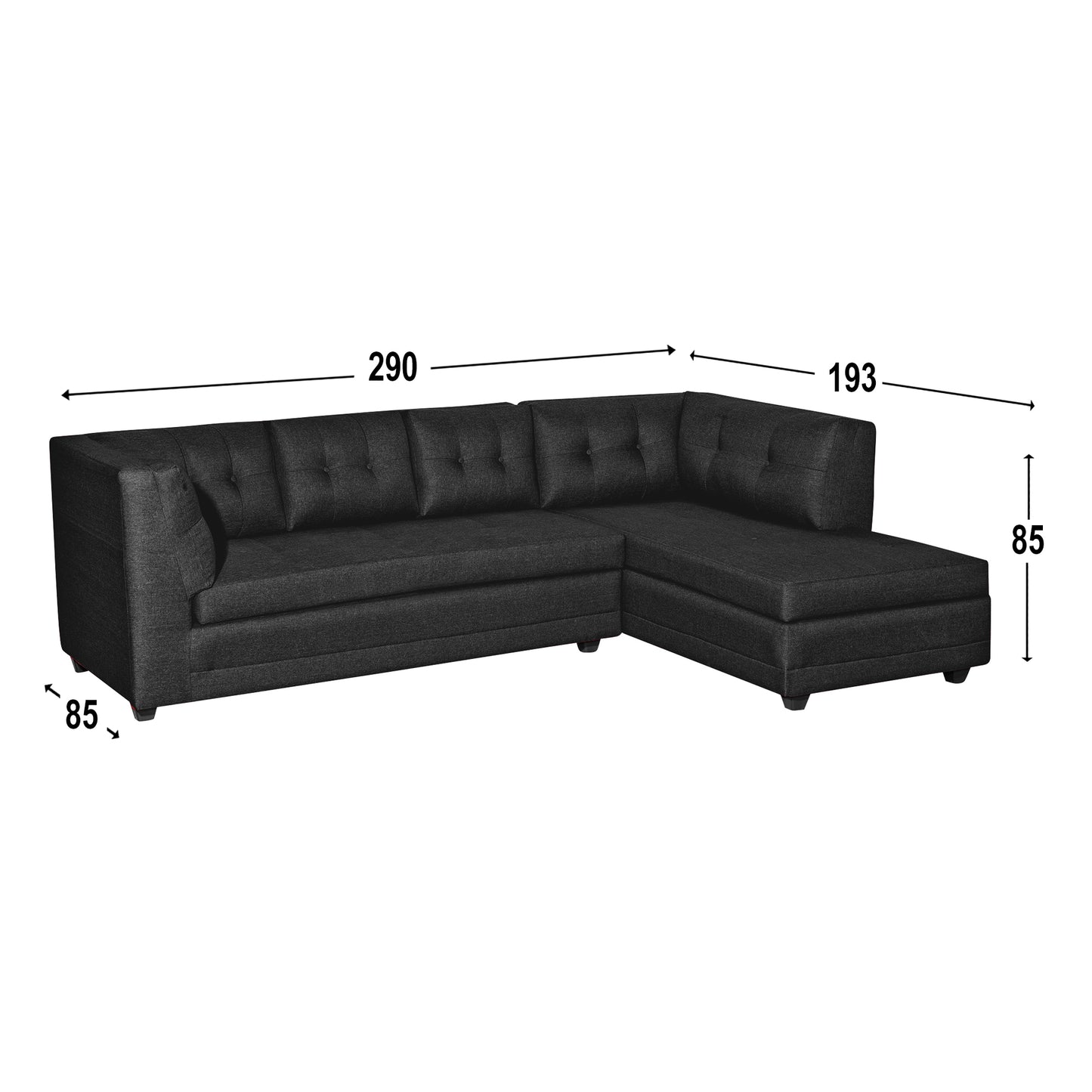 Sofa Seccional Malibu - Negro