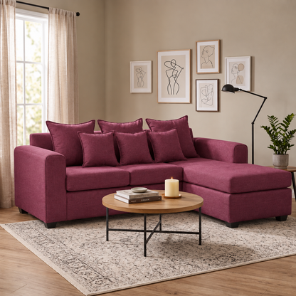 Seccional Atos 3.1 Tela Poliéster Chaise Longue Intercambiable