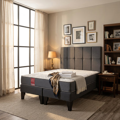 Cama Europea America 2 Plazas + Respaldo_Fabrica_de_espuma_en_Santiago