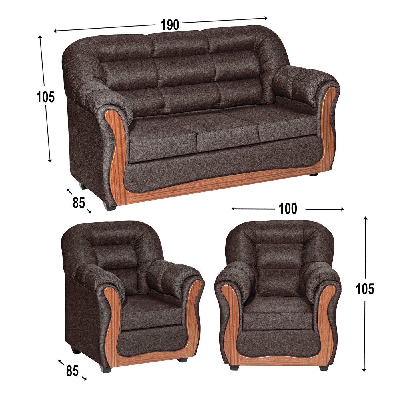 Sofa Living Cheyenne - Chocolate