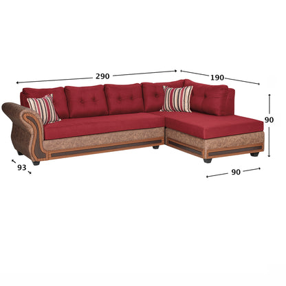Sofa Seccional Capri - Burdeo