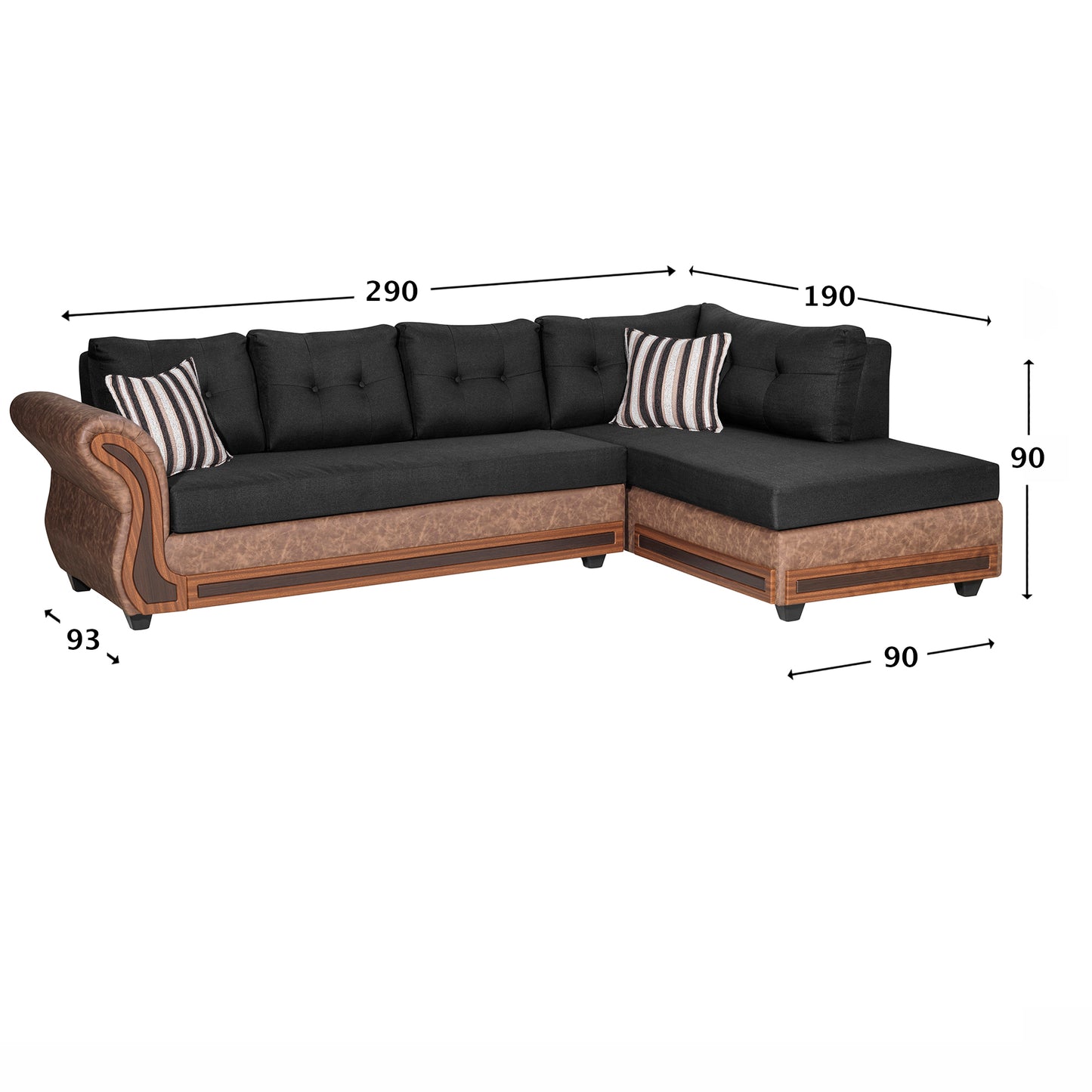 Sofa Seccional Capri - Negro