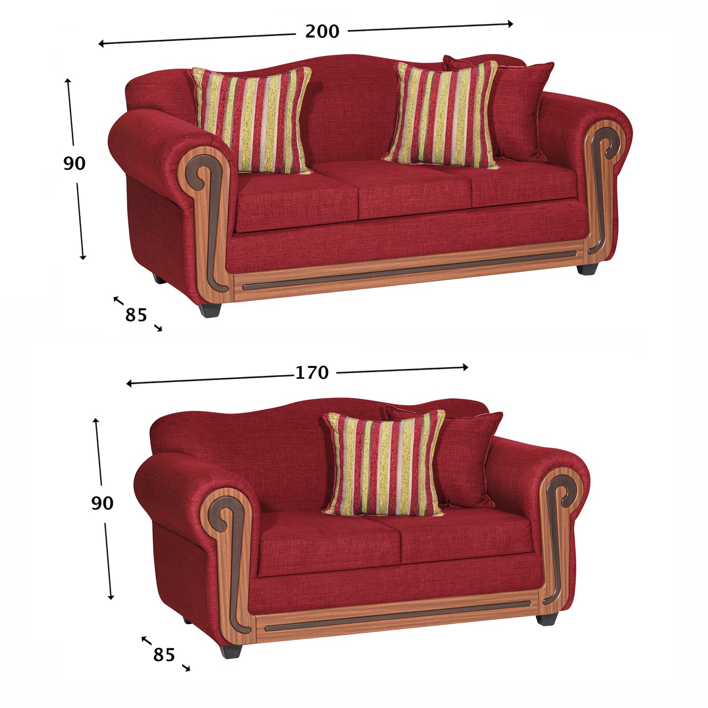 Sofa Living Silverado - Burdeo