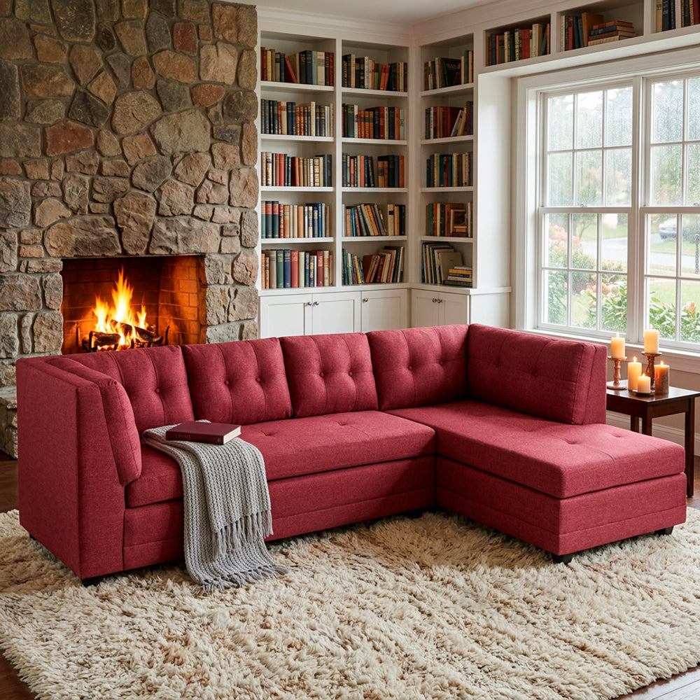 Sofa Seccional Malibu - Burdeo