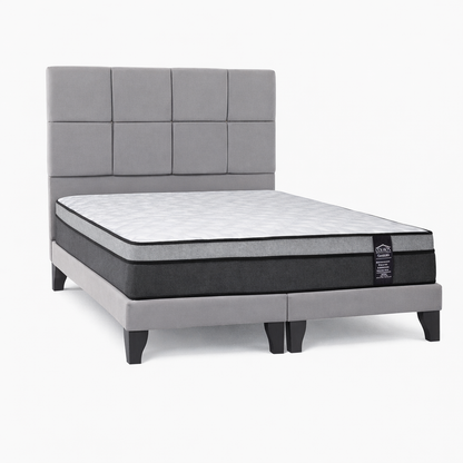 Cama Europea Atenas + Colchón Canaima 2 Plazas Negro_Fabrica_de_espuma_en_Santiago